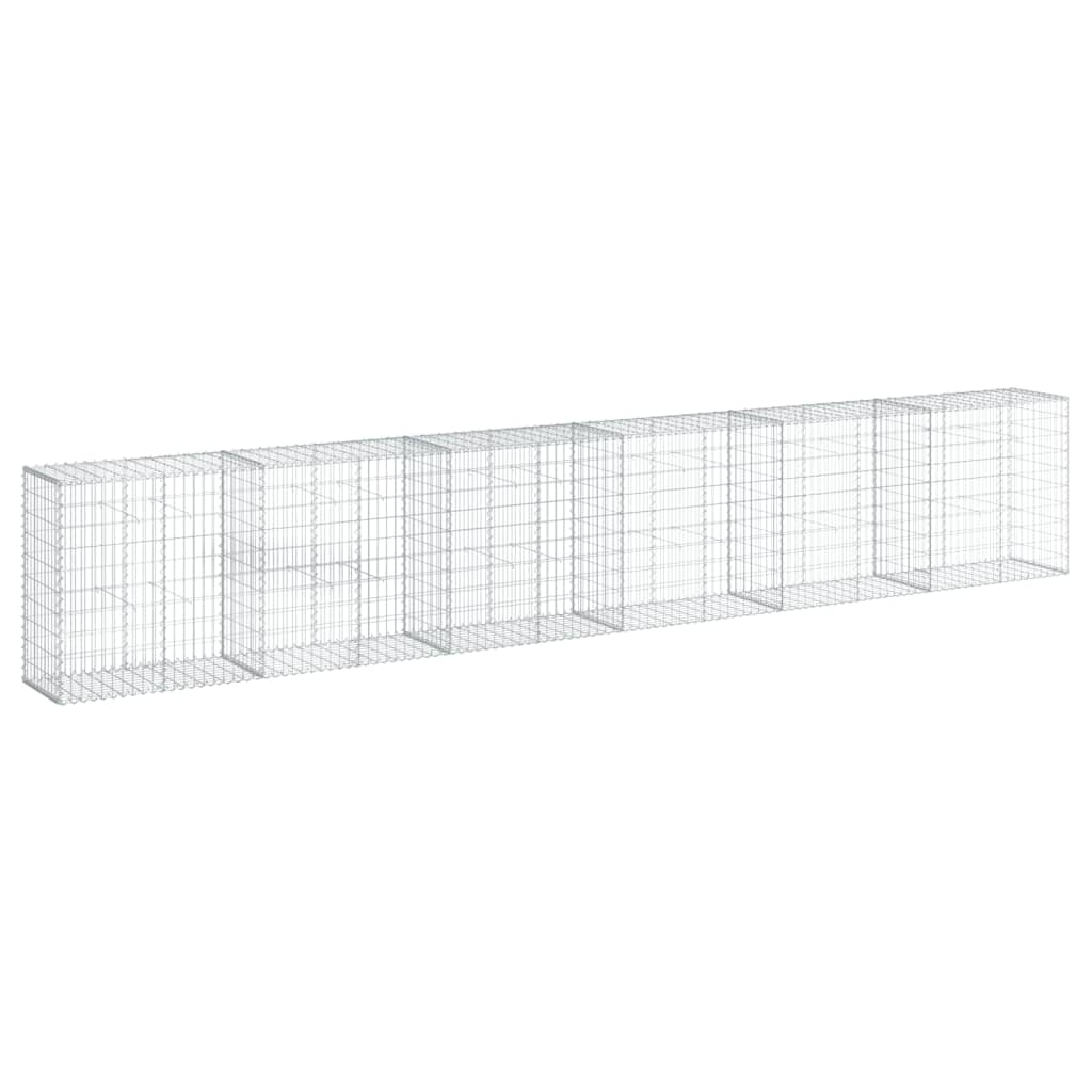 vidaXL Schanskorf 200x50x50 cm gegalvaniseerd ijzer zilverkleurig