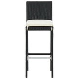 vidaXL 3-Piece Garden Bar Set Solid Acacia Wood and Poly Rattan Black