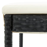 vidaXL 3-Piece Garden Bar Set Solid Acacia Wood and Poly Rattan Black