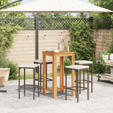 vidaXL 3-delige Tuinbarset massief acaciahout en poly rattan bruin