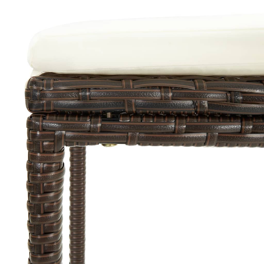 vidaXL 3-delige Tuinbarset massief acaciahout en poly rattan bruin