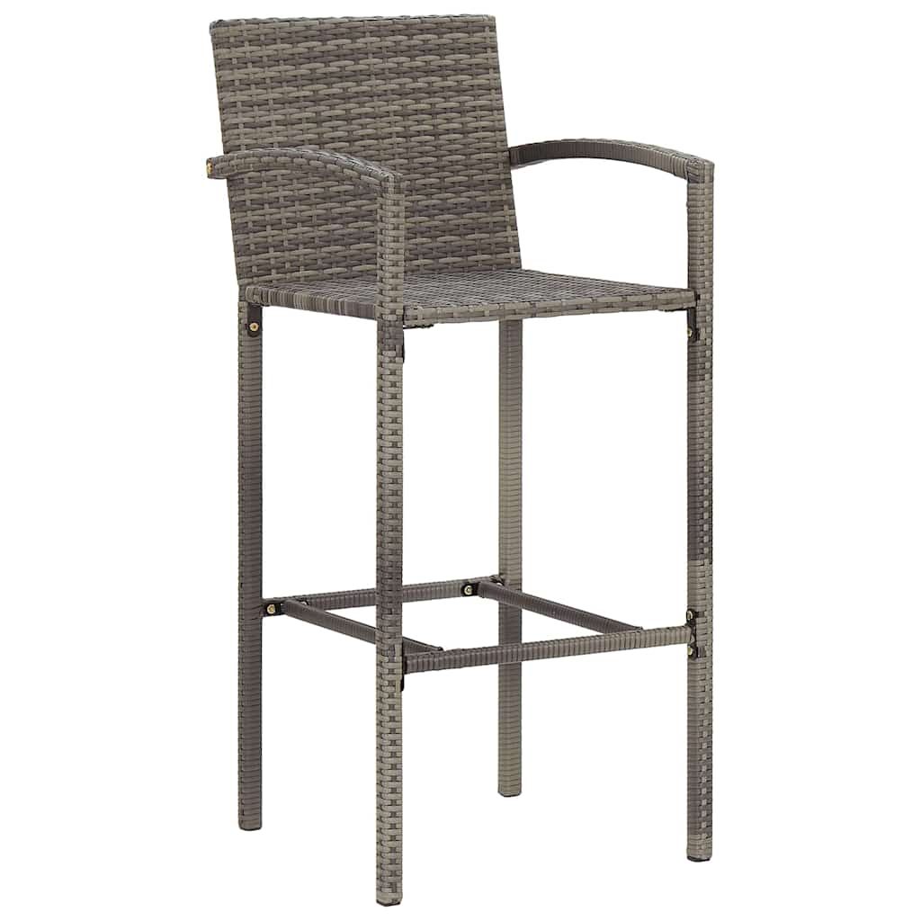 vidaXL 3-delige Tuinbarset massief acaciahout en poly rattan bruin