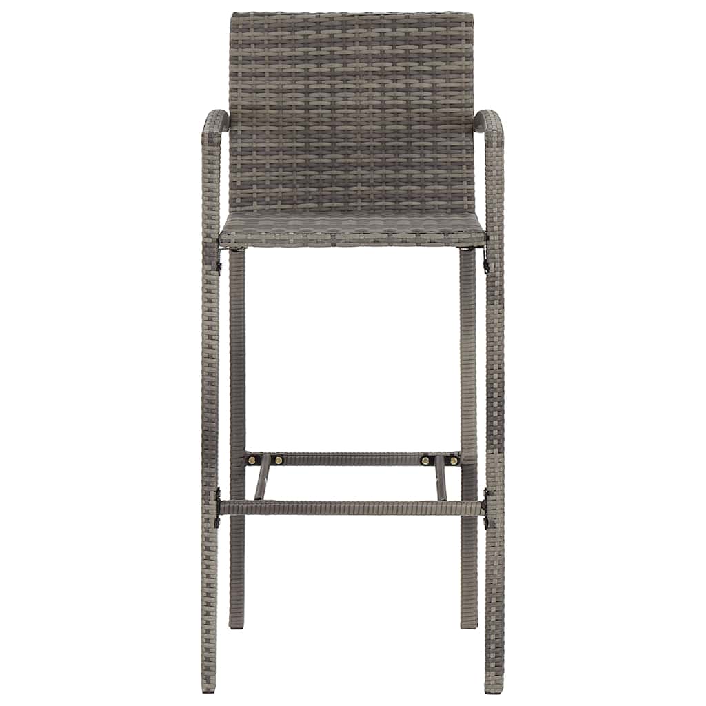 vidaXL 3-delige Tuinbarset massief acaciahout en poly rattan bruin