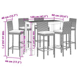 vidaXL 5-piece Garden Bar Set Solid Acacia Wood and Poly Rattan Black