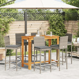vidaXL 5-piece Garden Bar Set Solid Acacia Wood and Poly Rattan Black