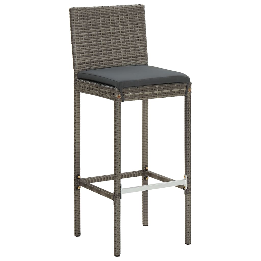 vidaXL 5-piece Garden Bar Set Solid Acacia Wood and Poly Rattan Black