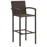 vidaXL 5-delige Tuinbarset massief acaciahout en poly rattan bruin