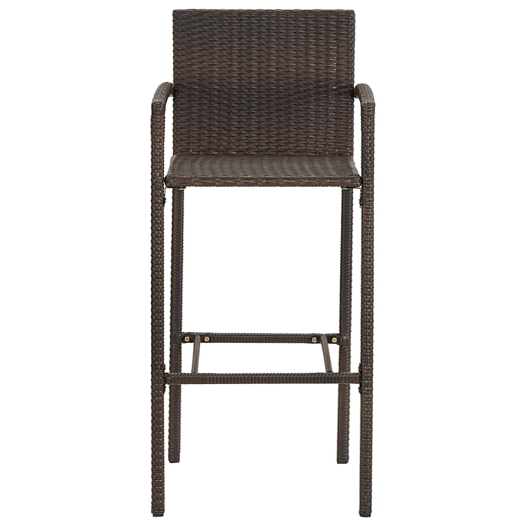 vidaXL 5-delige Tuinbarset massief acaciahout en poly rattan bruin