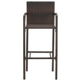 vidaXL 5-delige Tuinbarset massief acaciahout en poly rattan bruin