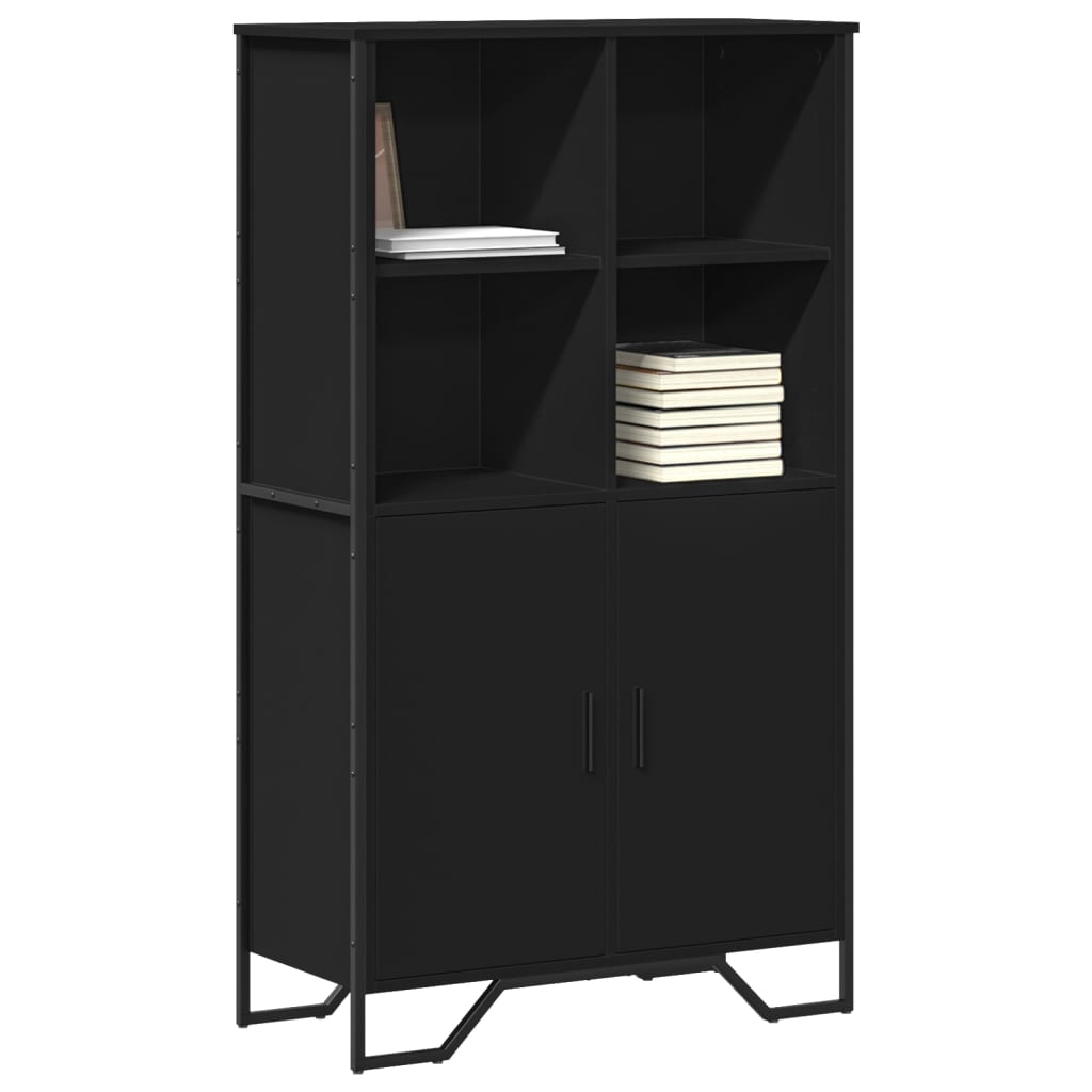 vidaXL Hoge kast 79,5x35,5x137,5 cm bewerkt hout zwart