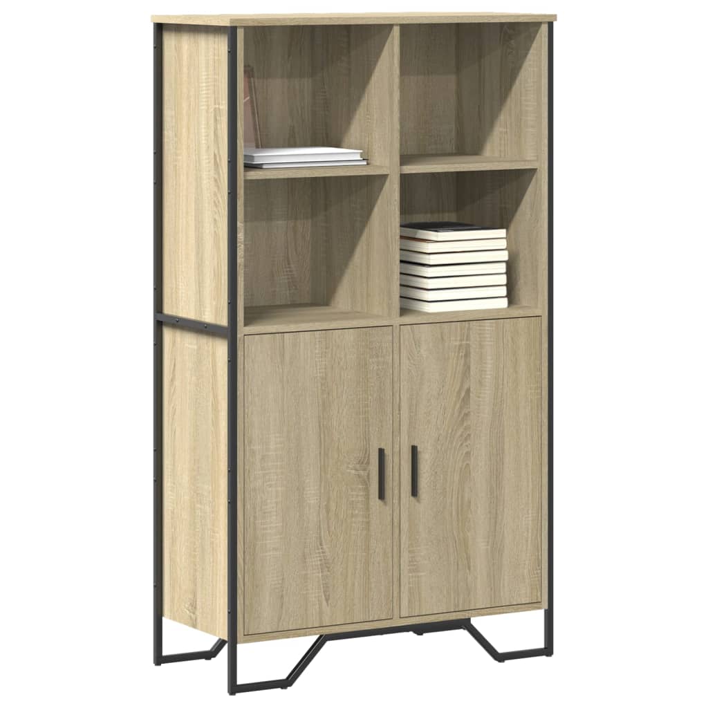 vidaXL Hoge kast 79,5x35,5x137,5 cm bewerkt hout zwart