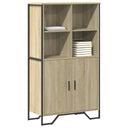 vidaXL Hoge kast 79,5x35,5x137,5 cm bewerkt hout zwart
