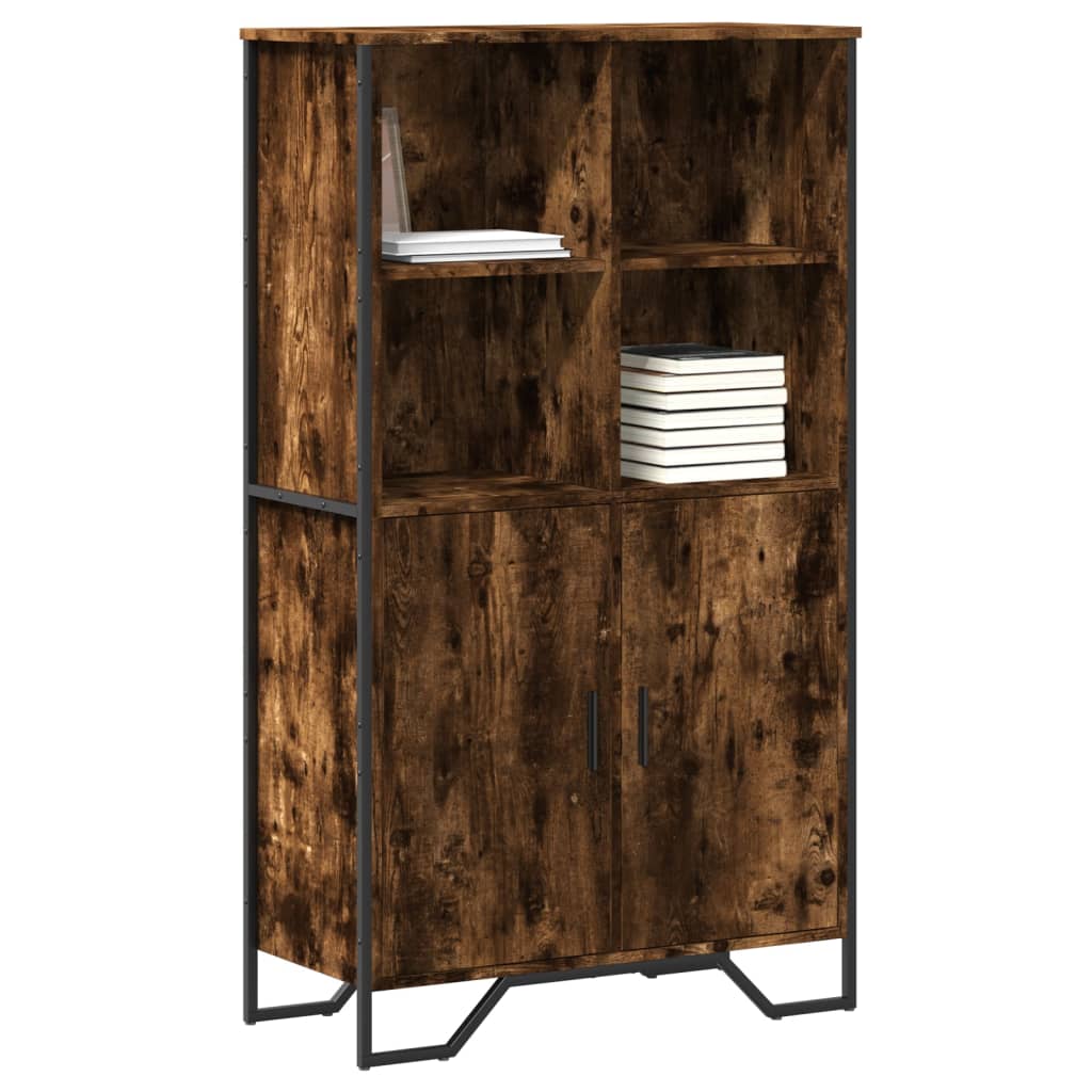 vidaXL Hoge kast 79,5x35,5x137,5 cm bewerkt hout zwart