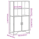 vidaXL Hoge kast 79,5x35,5x137,5 cm bewerkt hout zwart