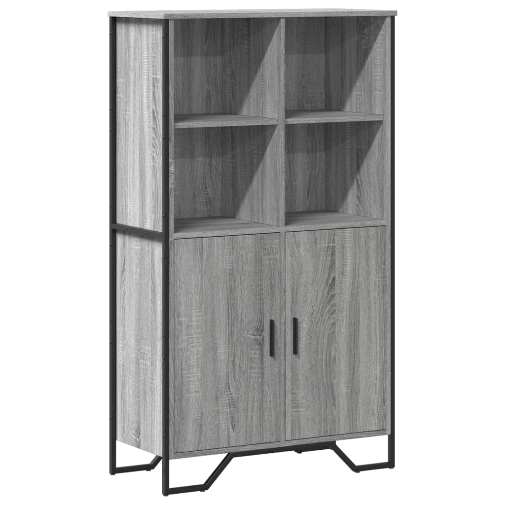 vidaXL Hoge kast 79,5x35,5x137,5 cm bewerkt hout zwart