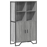 vidaXL Hoge kast 79,5x35,5x137,5 cm bewerkt hout zwart