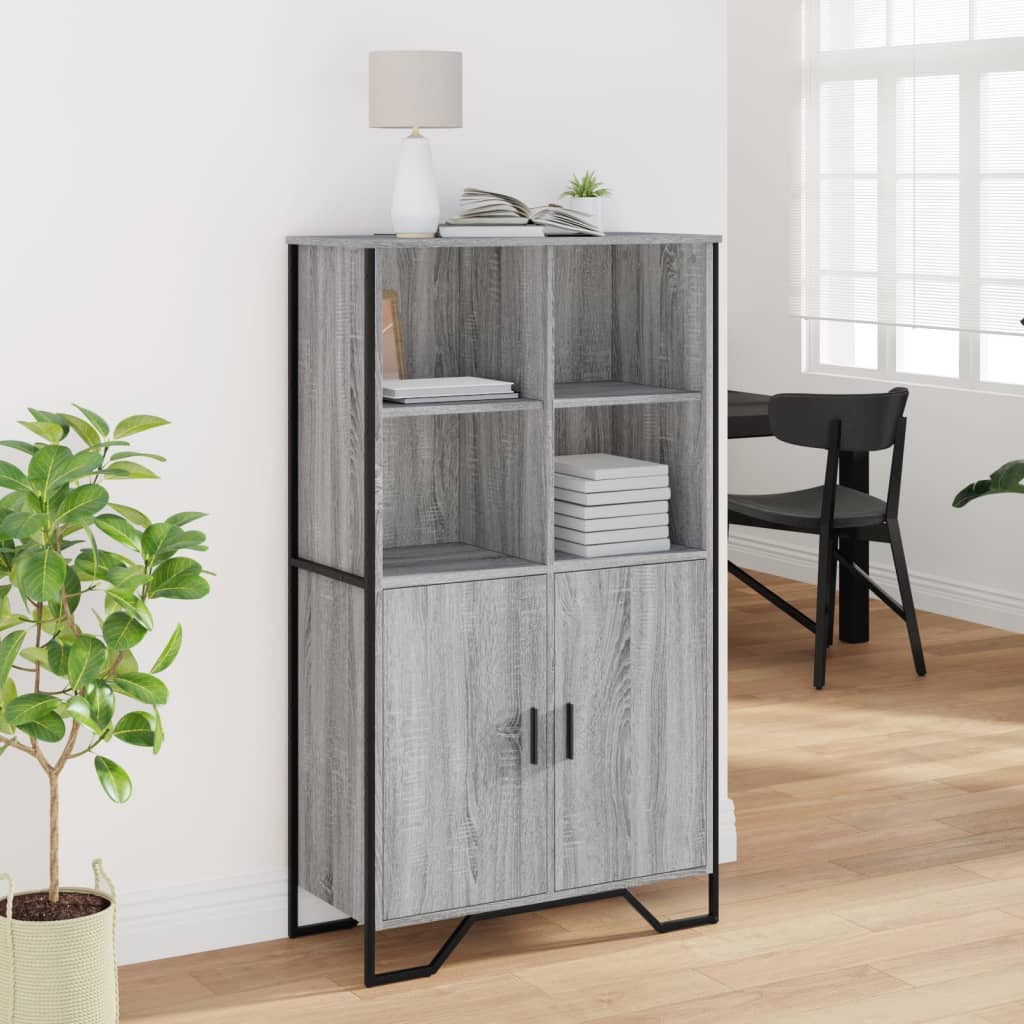 vidaXL Hoge kast 79,5x35,5x137,5 cm bewerkt hout zwart