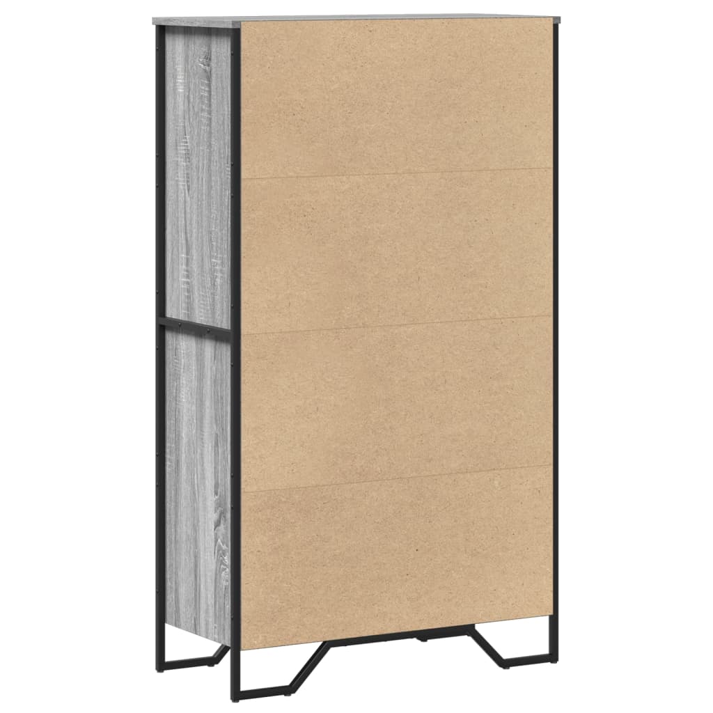 vidaXL Hoge kast 79,5x35,5x137,5 cm bewerkt hout zwart