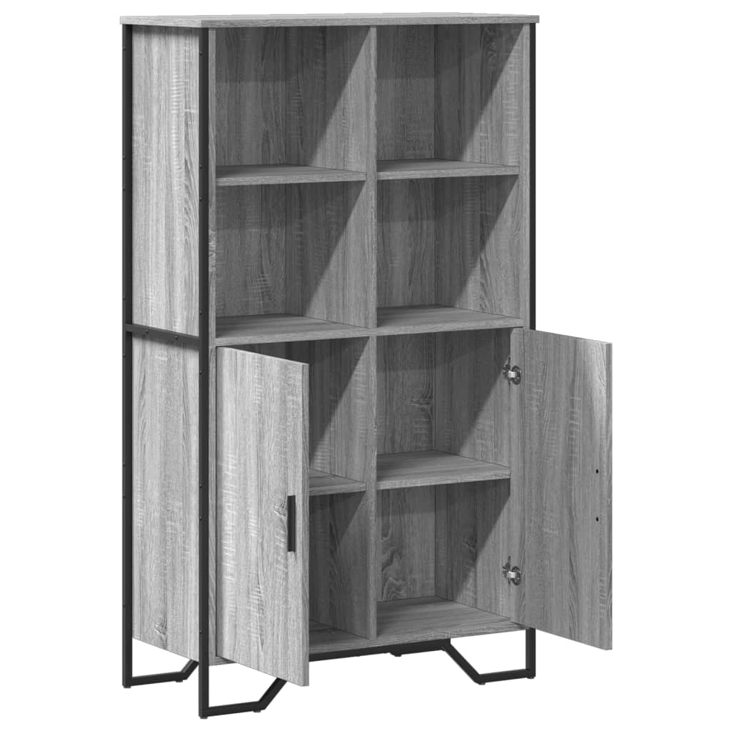 vidaXL Hoge kast 79,5x35,5x137,5 cm bewerkt hout zwart