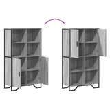vidaXL Hoge kast 79,5x35,5x137,5 cm bewerkt hout zwart