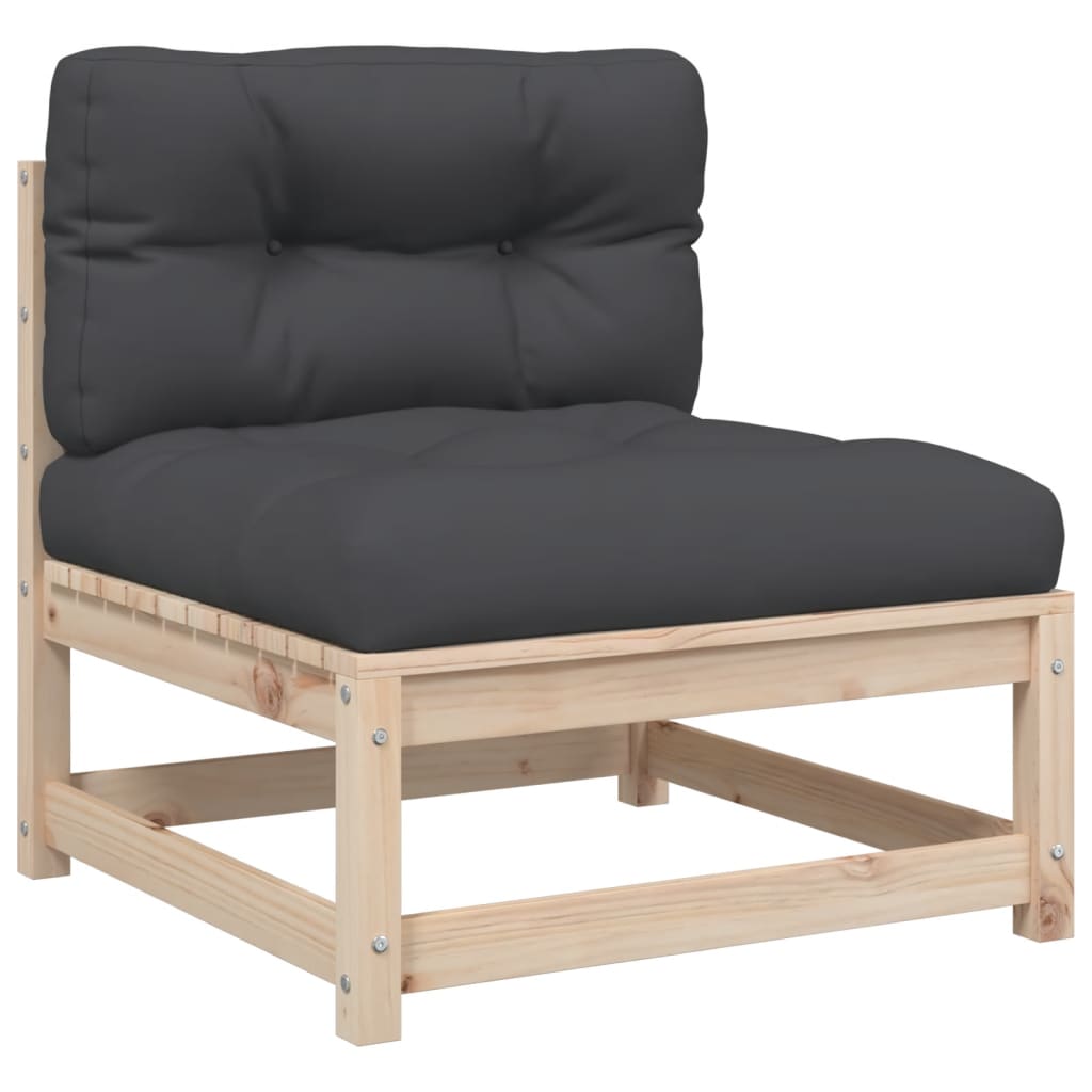 vidaXL 4-delige Loungeset met kussens massief grenenhout