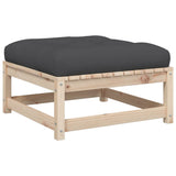 vidaXL 4-delige Loungeset met kussens massief grenenhout
