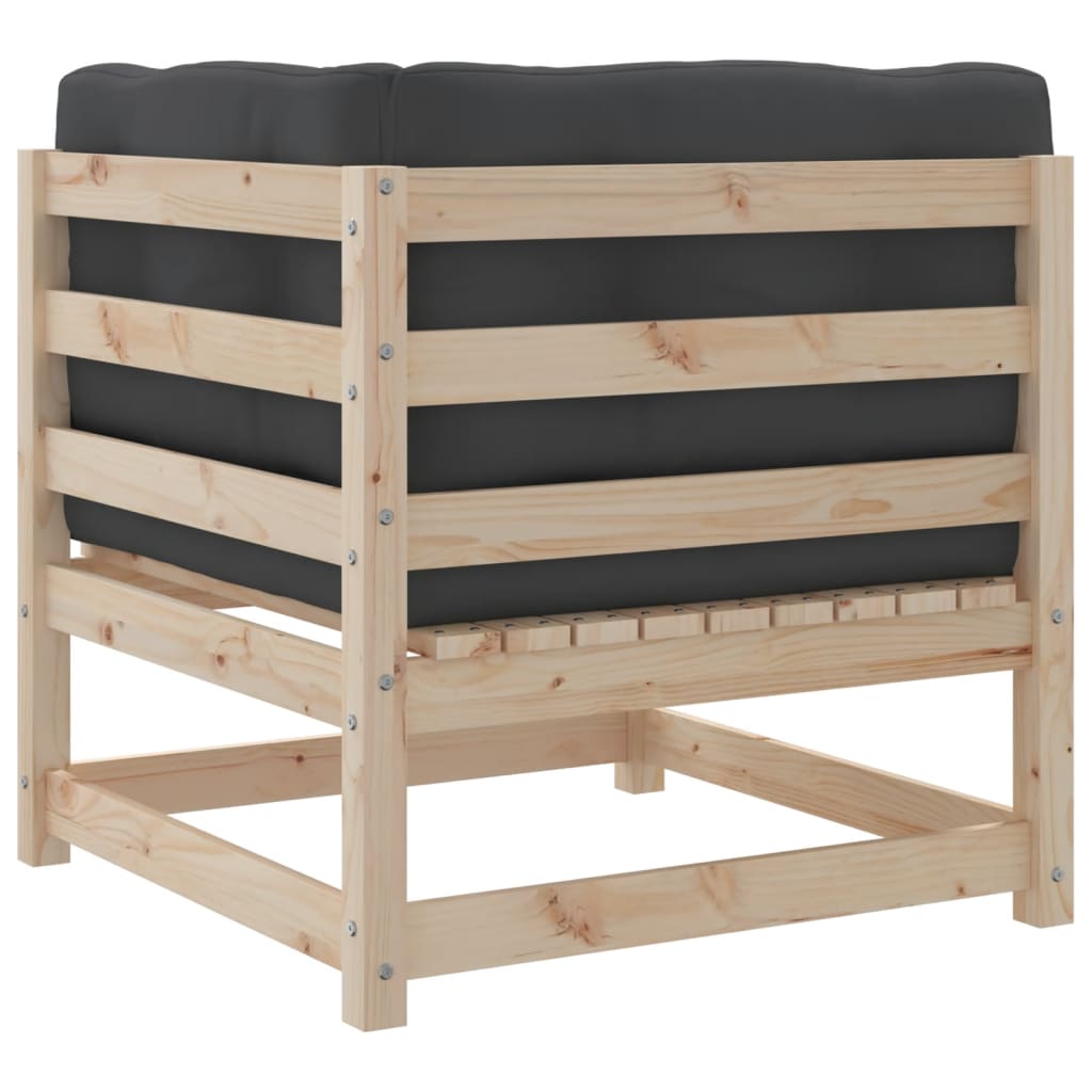 vidaXL 4-delige Loungeset met kussens massief grenenhout