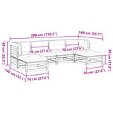 vidaXL 6-Piece Lounge Set with Cushions Solid Pinewood