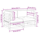vidaXL 2-delige Loungeset massief grenenhout