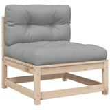 vidaXL 3-delige Loungeset met kussens massief grenenhout
