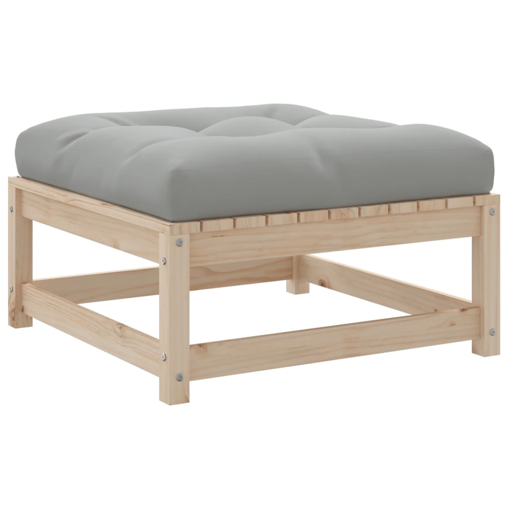 vidaXL 3-delige Loungeset met kussens massief grenenhout