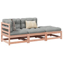 vidaXL 3-delige Loungeset met kussens massief grenenhout