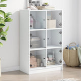 vidaXL Boekenkast met deuren 136x37x109 cm bewerkt hout wit