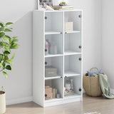 vidaXL Boekenkast met deuren 136x37x142 cm bewerkt hout wit