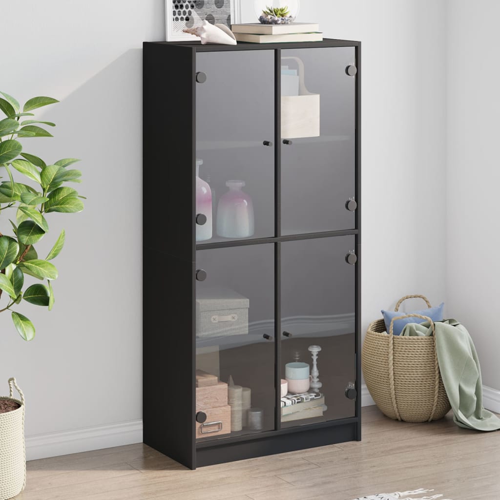 vidaXL Boekenkast met deuren 136x37x142 cm bewerkt hout wit