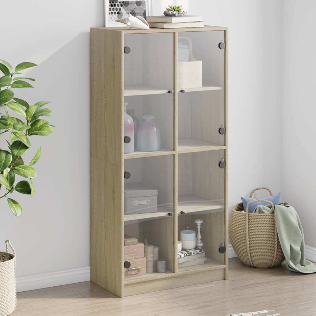 vidaXL Boekenkast met deuren 136x37x142 cm bewerkt hout wit