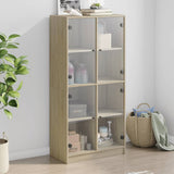 vidaXL Boekenkast met deuren 136x37x142 cm bewerkt hout wit
