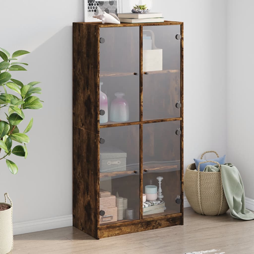vidaXL Boekenkast met deuren 136x37x142 cm bewerkt hout wit