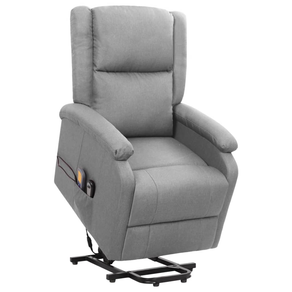 vidaXL Sta-op-massagestoel stof lichtgrijs