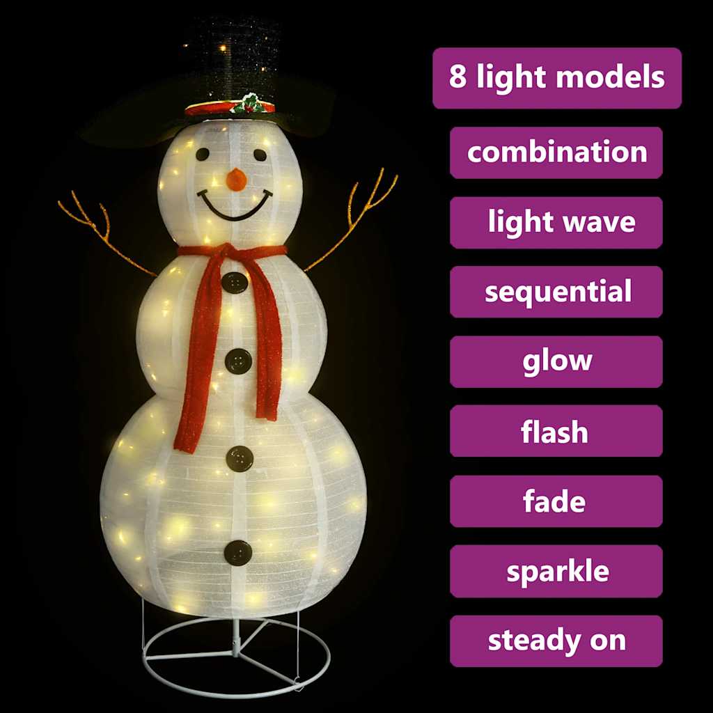 vidaXL Decoratieve sneeuwpop LED 60 cm luxe stof