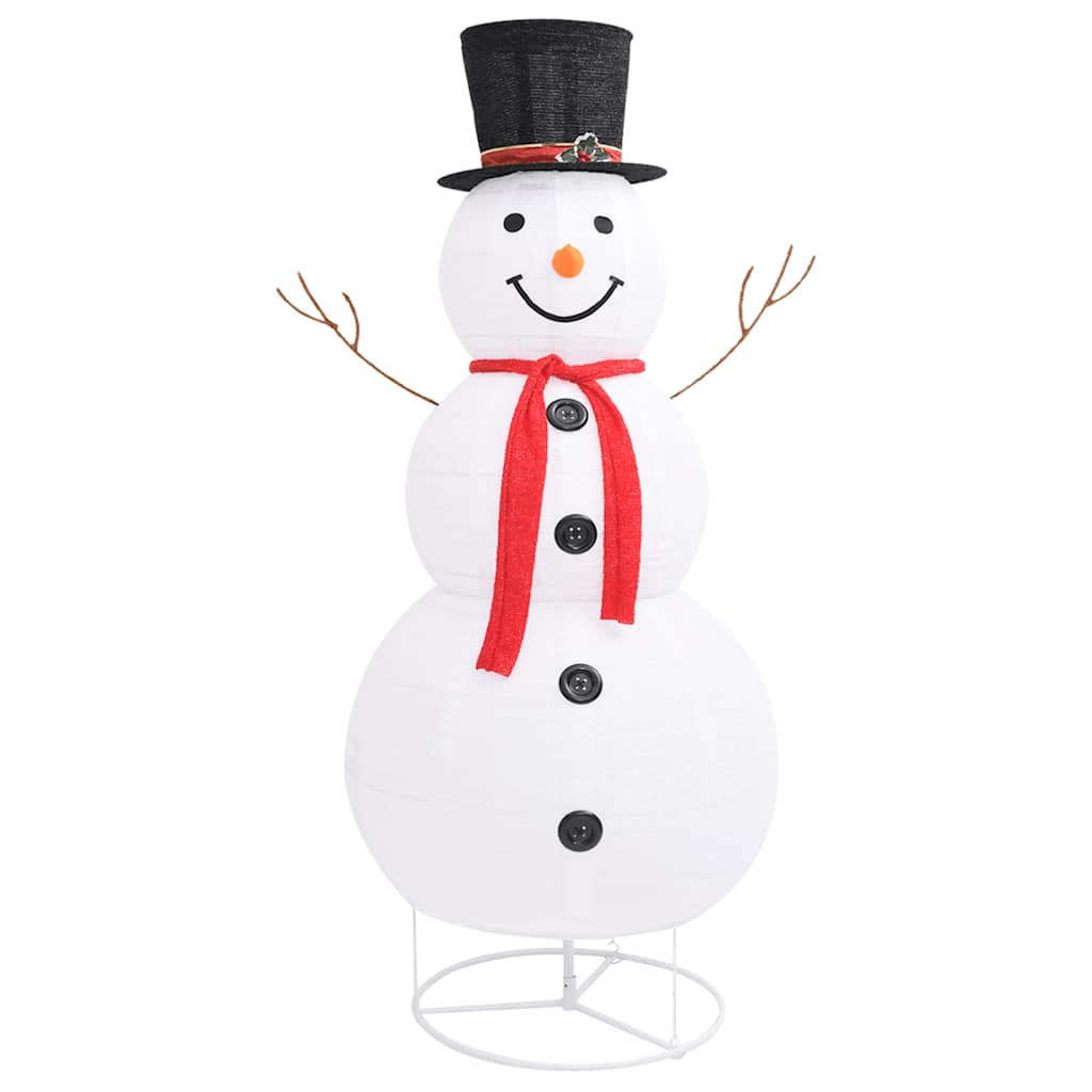 vidaXL Decoratieve sneeuwpop LED 60 cm luxe stof