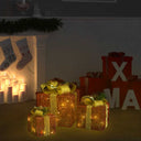 vidaXL Christmas decoration gift boxes 3 pcs indoor/outdoor white