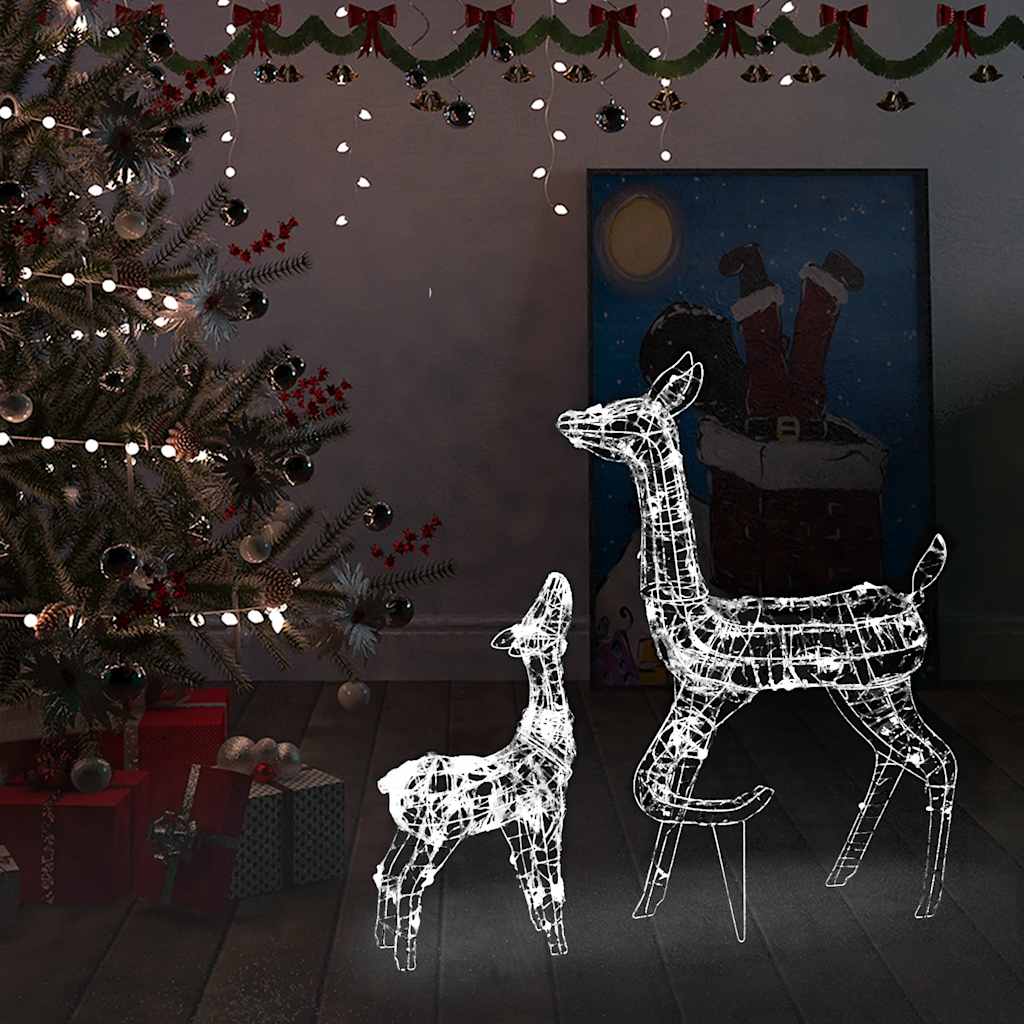 vidaXL Kerstversiering rendierfamilie 160 LED's warmwit acryl