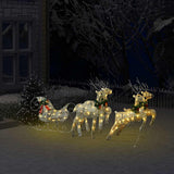 vidaXL Kerstdecoratie rendieren en slee 60 LED's goudkleurig