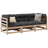 vidaXL 3-Piece Lounge Set Solid Pine Wood