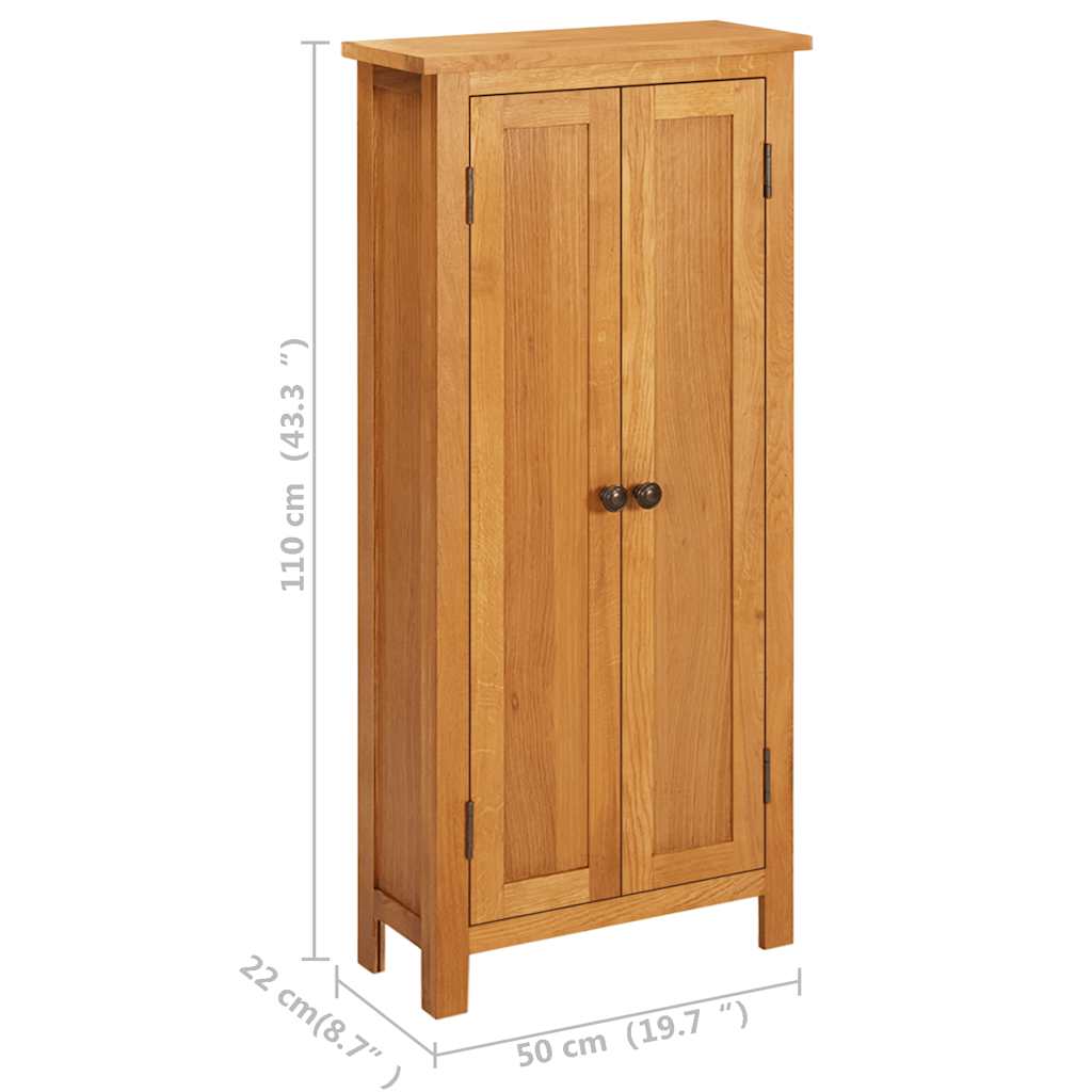 vidaXL Opbergkast 50x22x110 cm massief eikenhout
