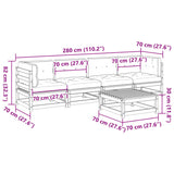 vidaXL 5-delige Loungeset met kussens massief grenenhout