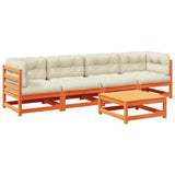 vidaXL 5-delige Loungeset met kussens massief grenenhout