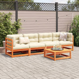 vidaXL 5-delige Loungeset met kussens massief grenenhout