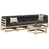 vidaXL 5-delige Loungeset met kussens massief grenenhout